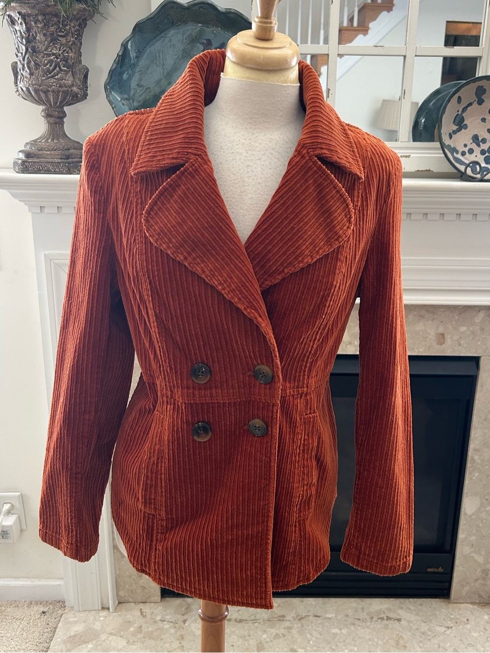 Cabi Professor Peacoat/Corduroy Double-Breasted Women's Jacket